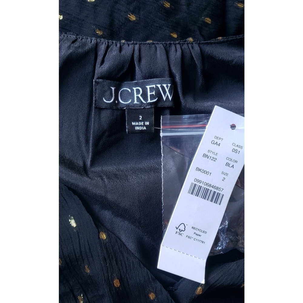 50. J.Crew Ruffle-hem Lurex® chiffon wrap dress - Picture 9 of 10
